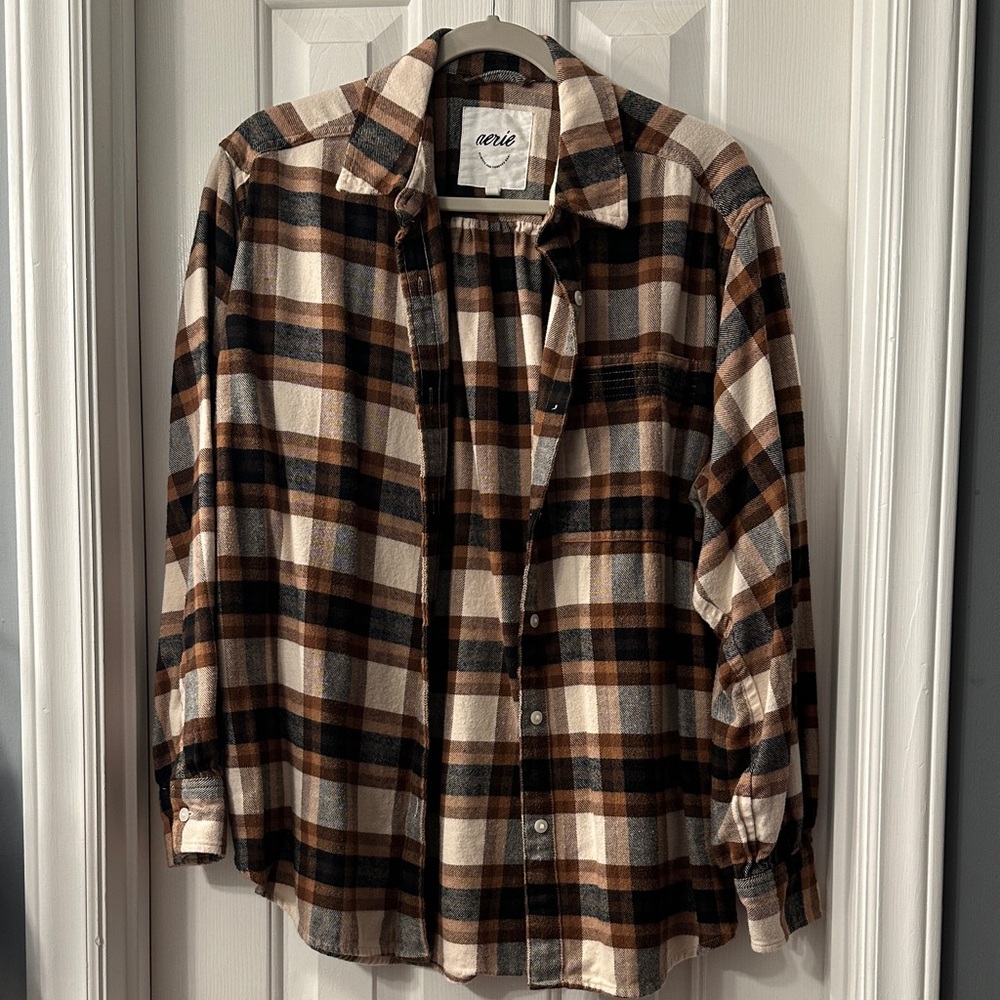 Aerie Anytime Fave Flannel Button Down Shirt